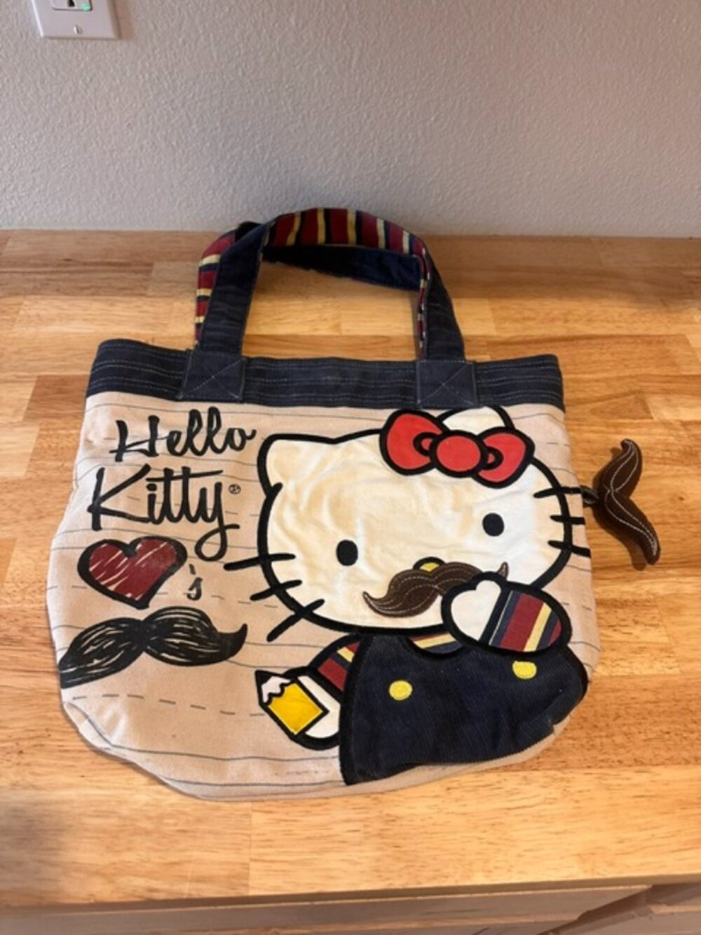 Hello Kitty Loungefly | Tote Mustache Kitty Tote Sanrio Rare Early 2010's